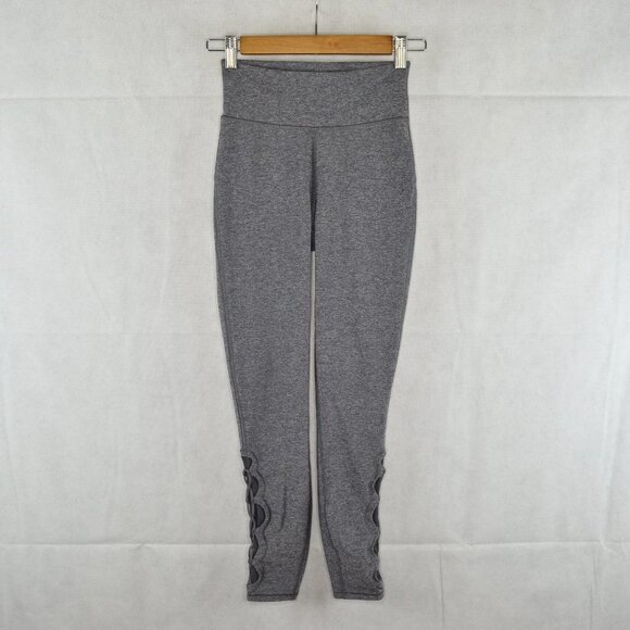 lululemon Tied To It 7/8 Tights 25" Size 4 in Heathered Black & Dark Carbon - Picture 2 of 5